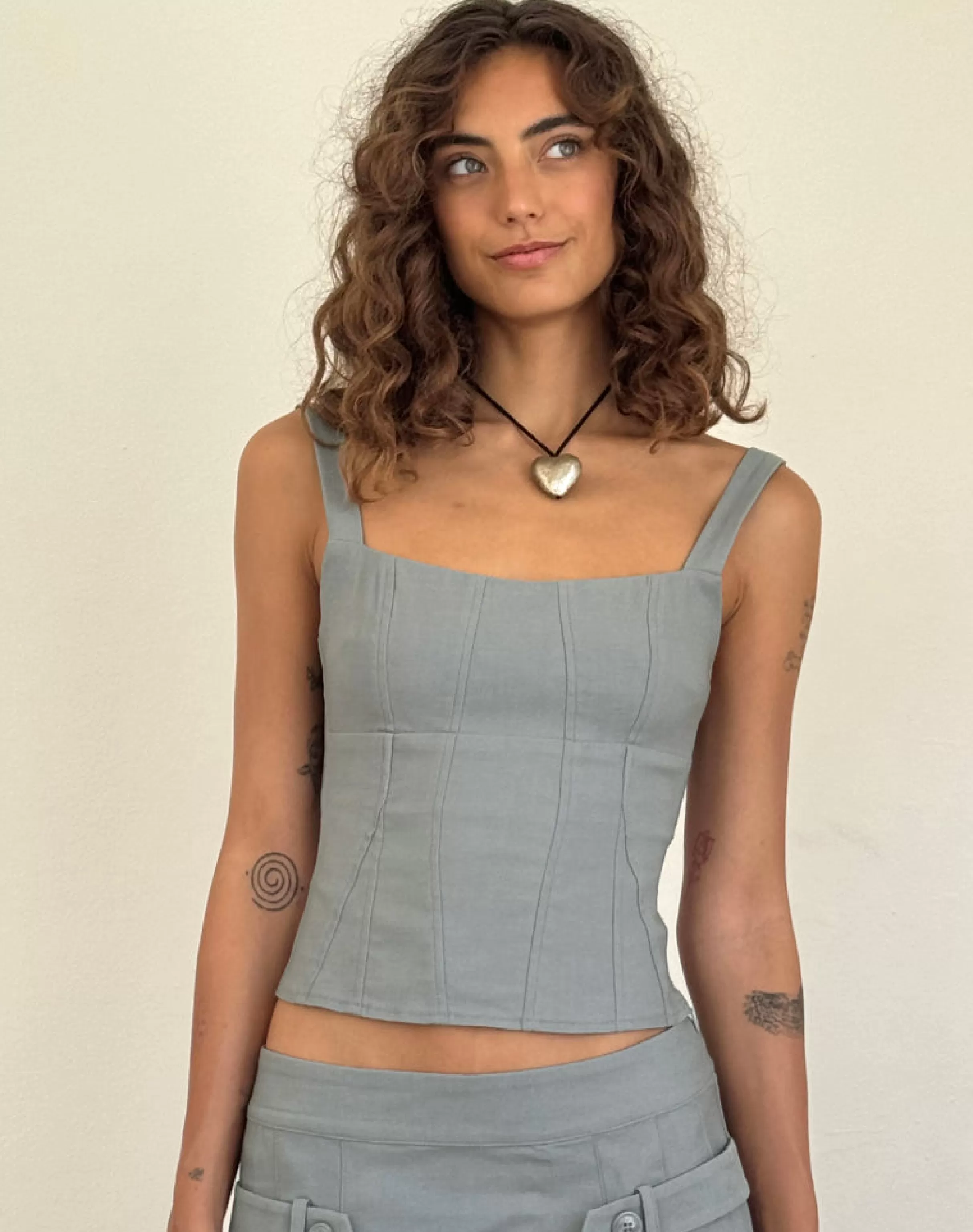 Best Ailsa Tie Back Top In Grey TAILORING | CO-ORDS