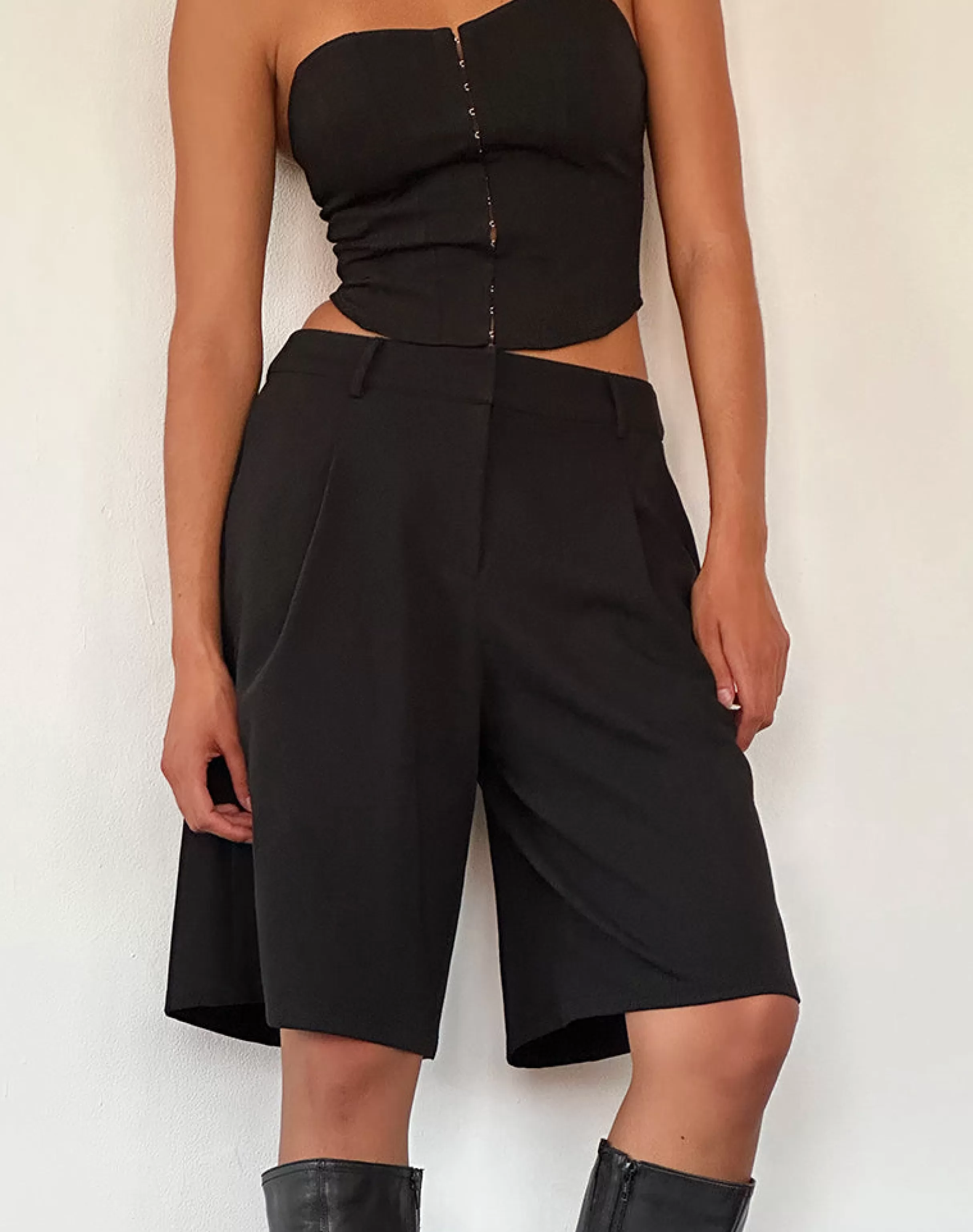 Fashion Ayna Longline Shorts In Tailoring Black TAILORING | SHORTS