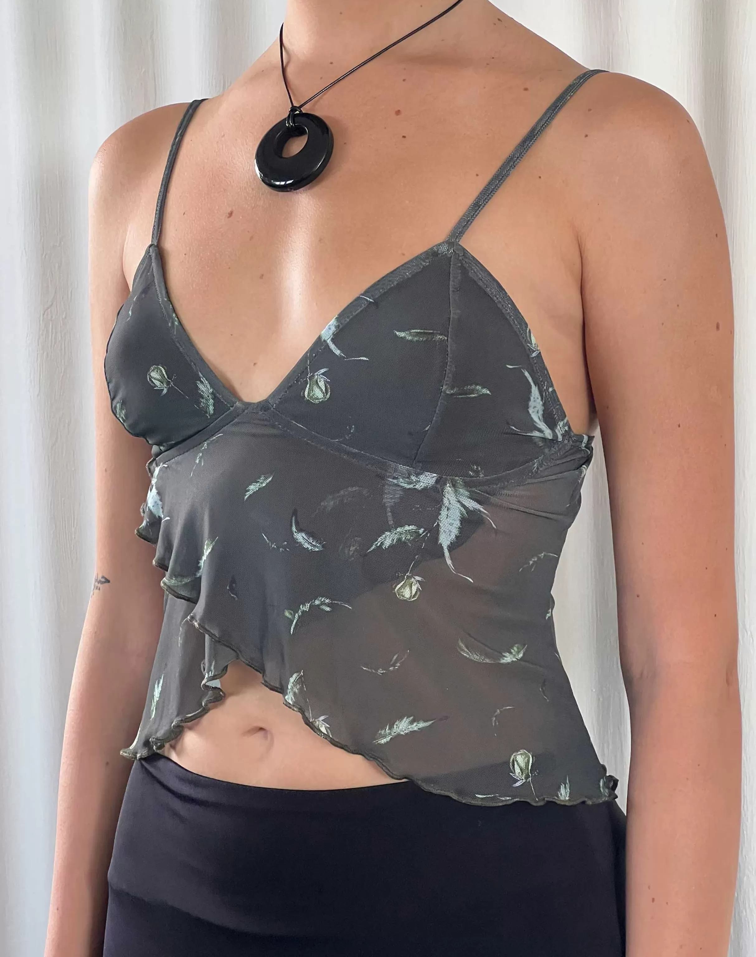 Hot Cojira Mesh Butterfly Top In PRINTED TOPS