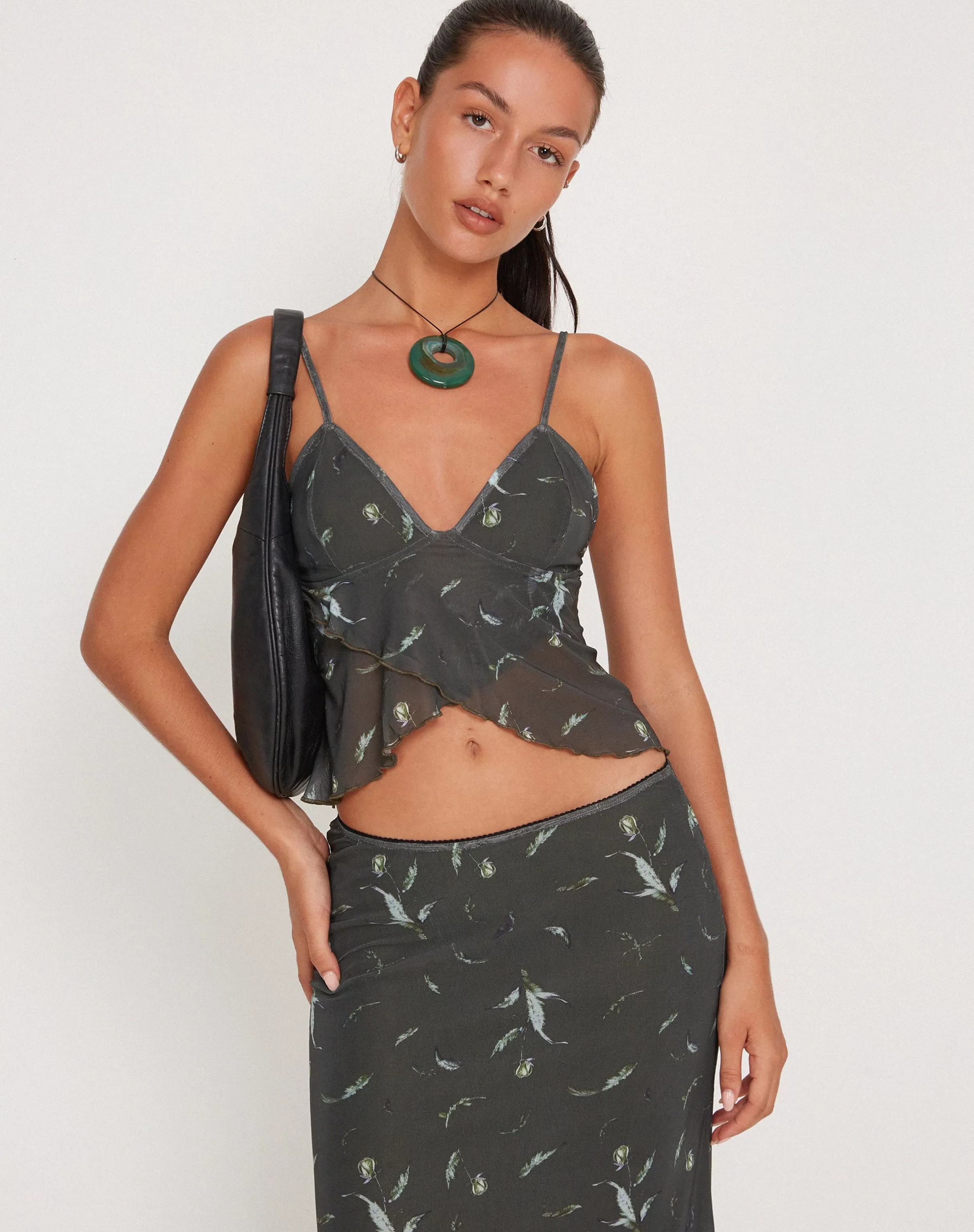 Hot Cojira Mesh Butterfly Top In PRINTED TOPS