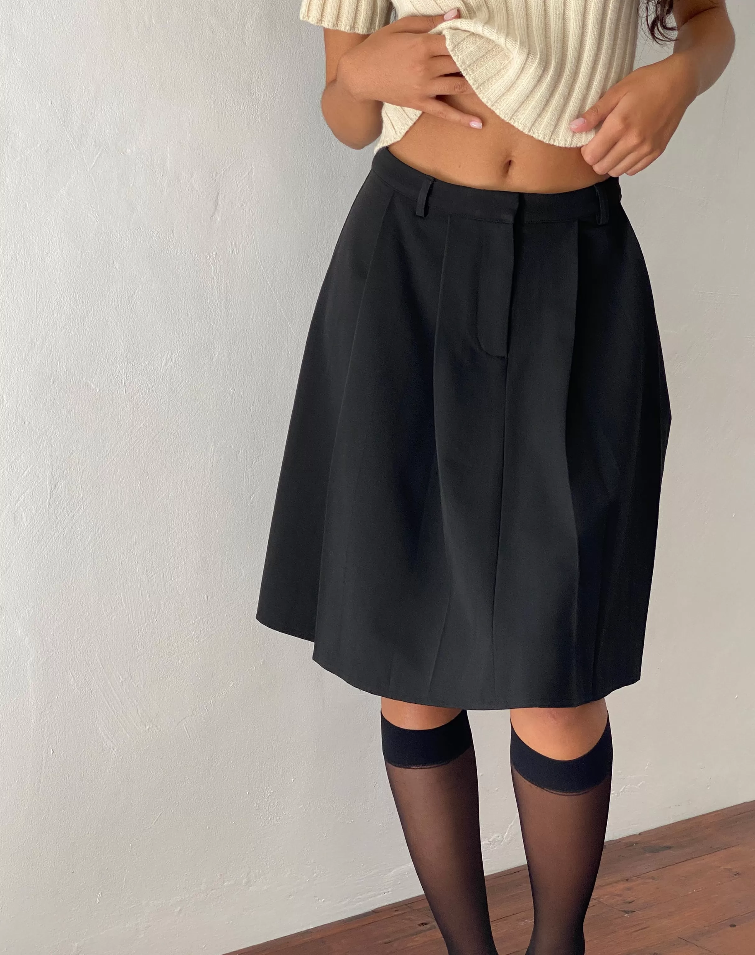 Discount Colette Pleated Knee Length Skirt In Tailoring A LINE SKIRTS | MIDI SKIRTS