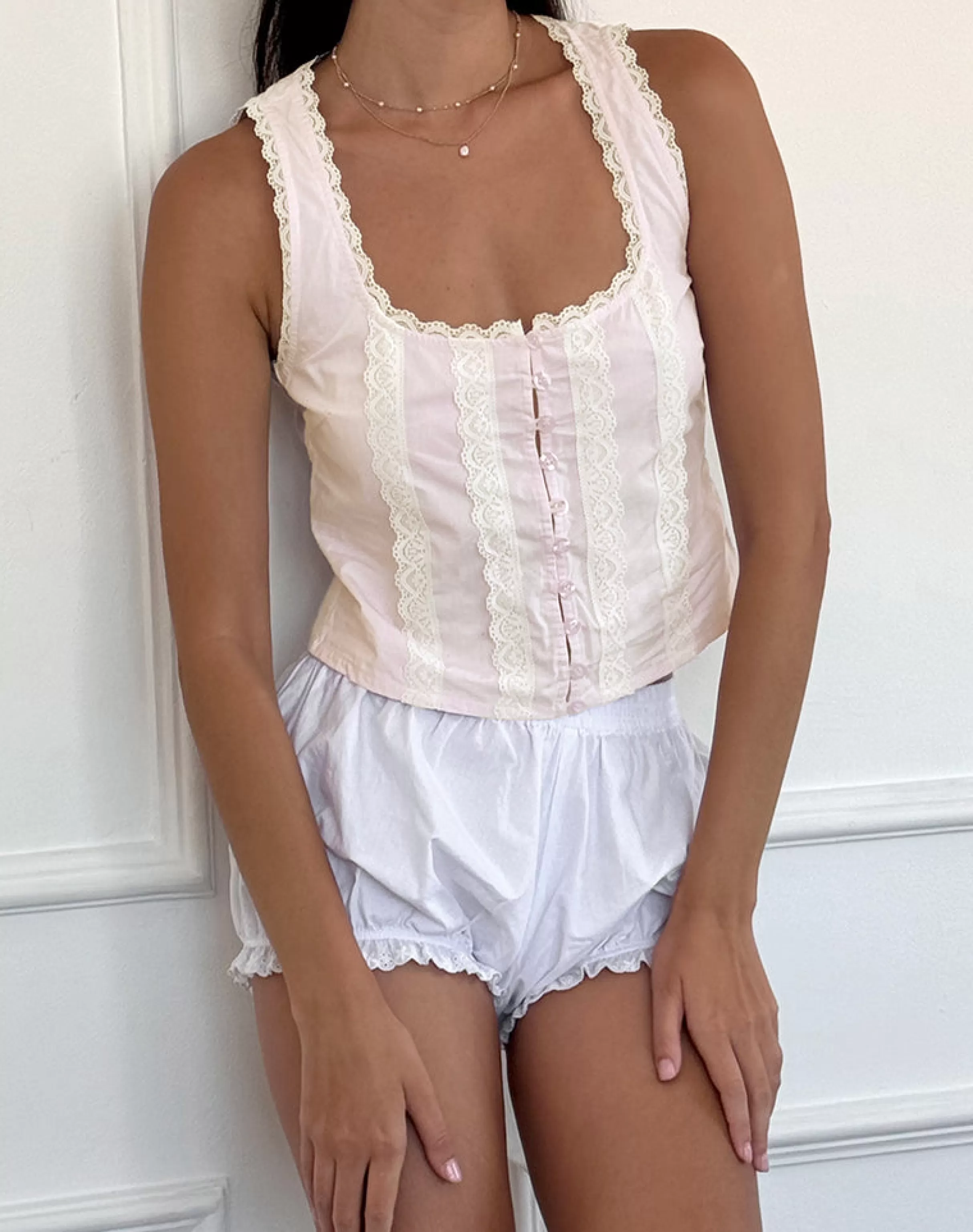 Best Esaula Button Front Top In Light Pink STRAWBERRY MILK | GOING OUT TOPS