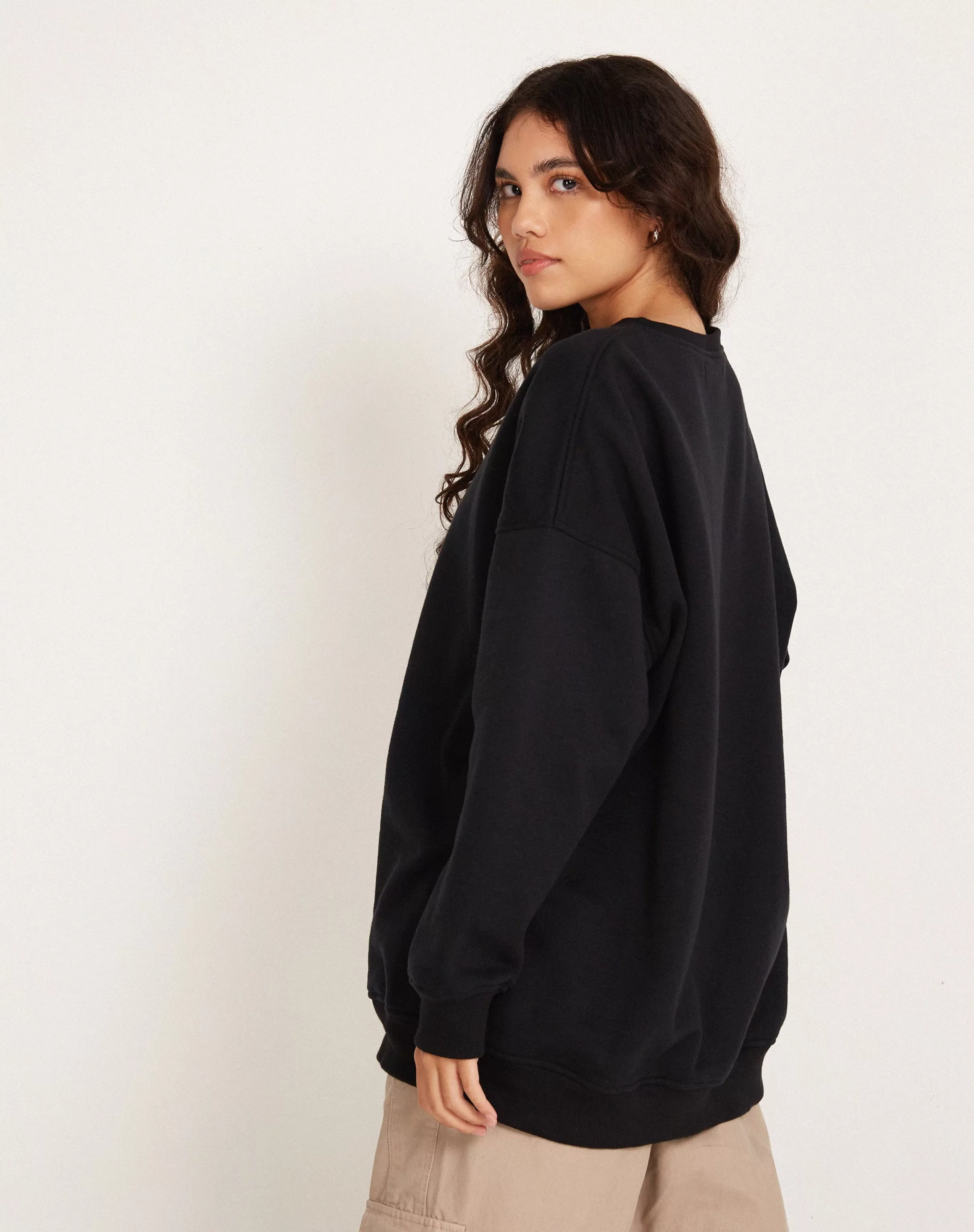 Flash Sale Glo Sweatshirt In Black With 'Dystopia' Motif LOUNGEWEAR | HOODIES & SWEATSHIRTS