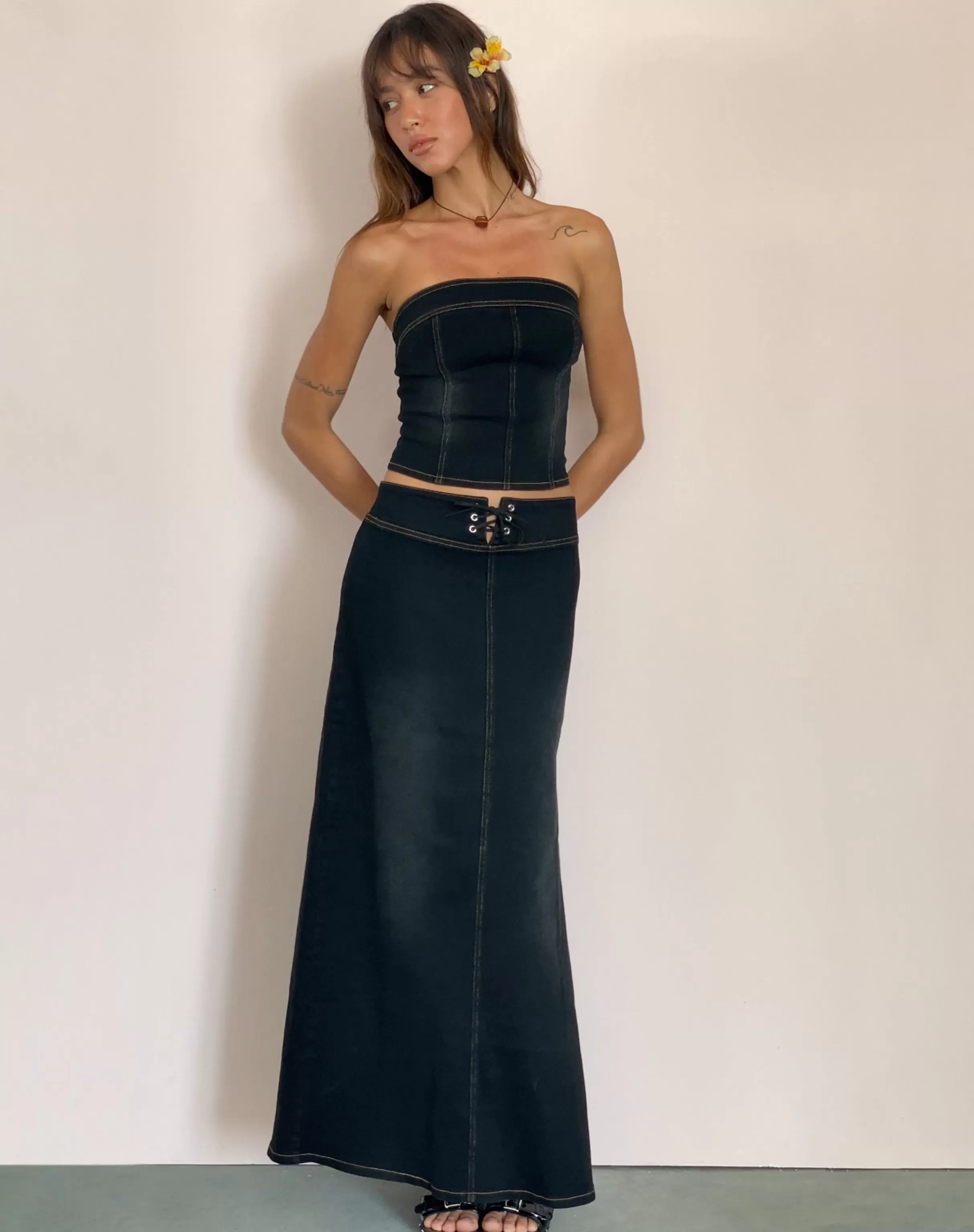 Flash Sale Lafille Denim Maxi Skirt In MAXI SKIRTS | DENIM SKIRTS