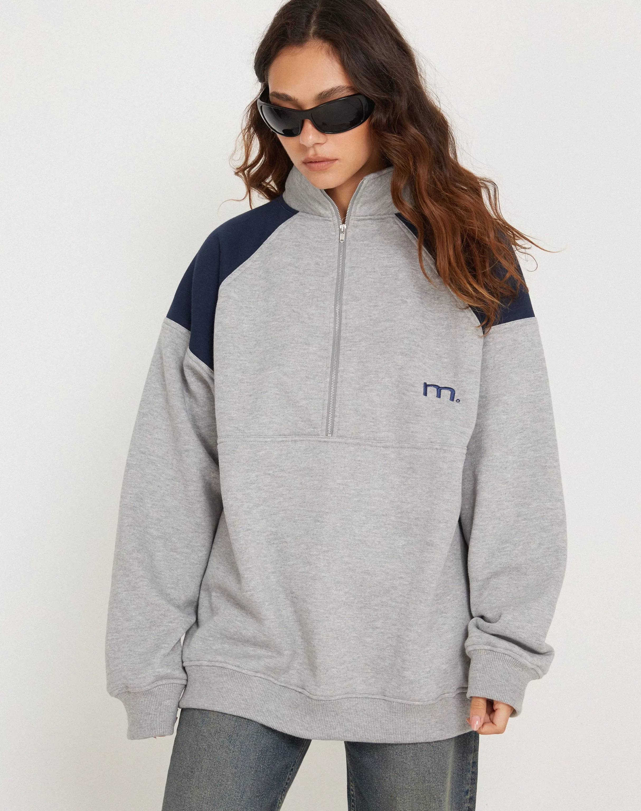 Cheap Laksa Sweatshirt In Grey And Marl Navy LOUNGEWEAR | HOODIES & SWEATSHIRTS