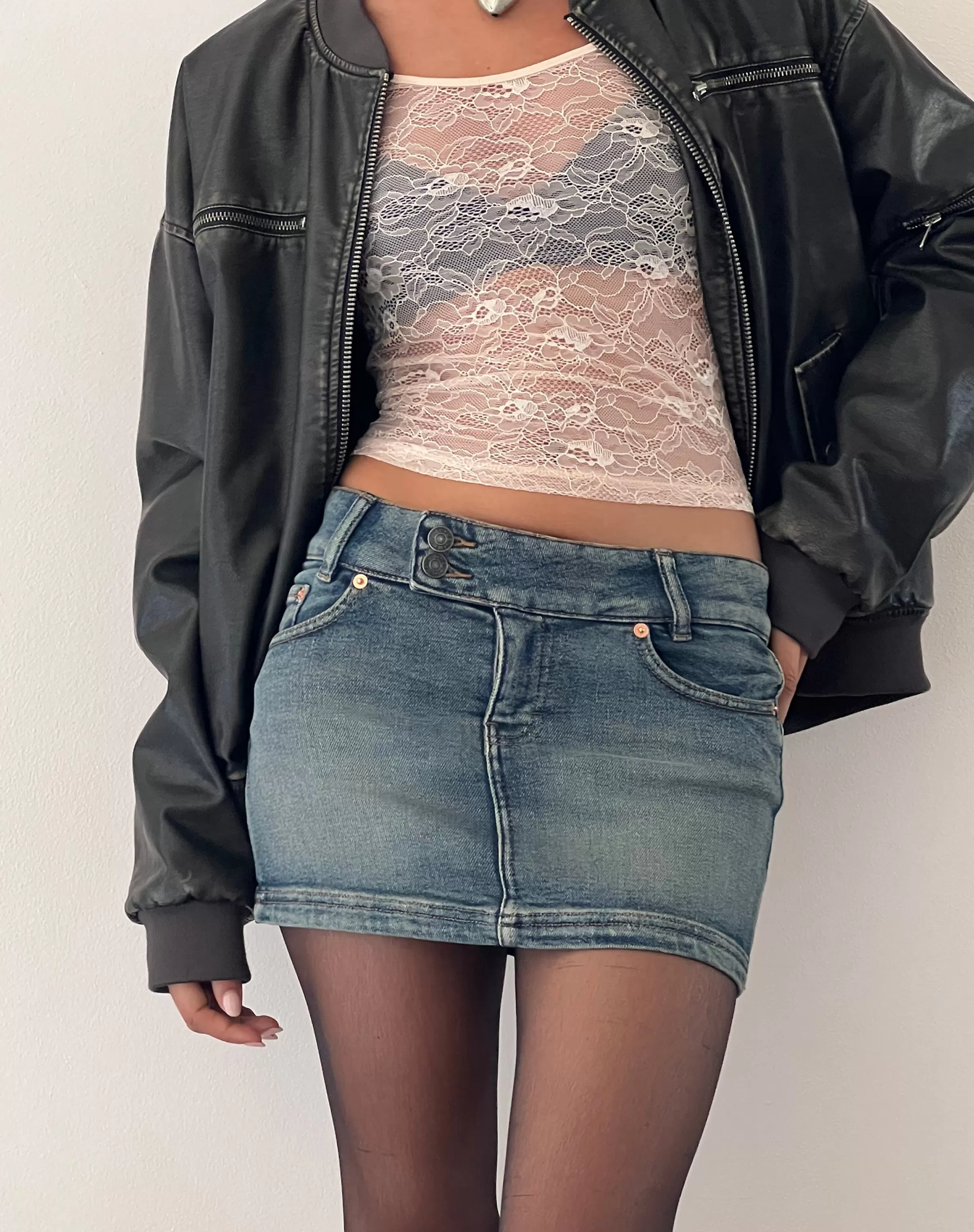 Flash Sale Low Rise Denim Mini Skirt In DENIM SKIRTS | MINI SKIRTS