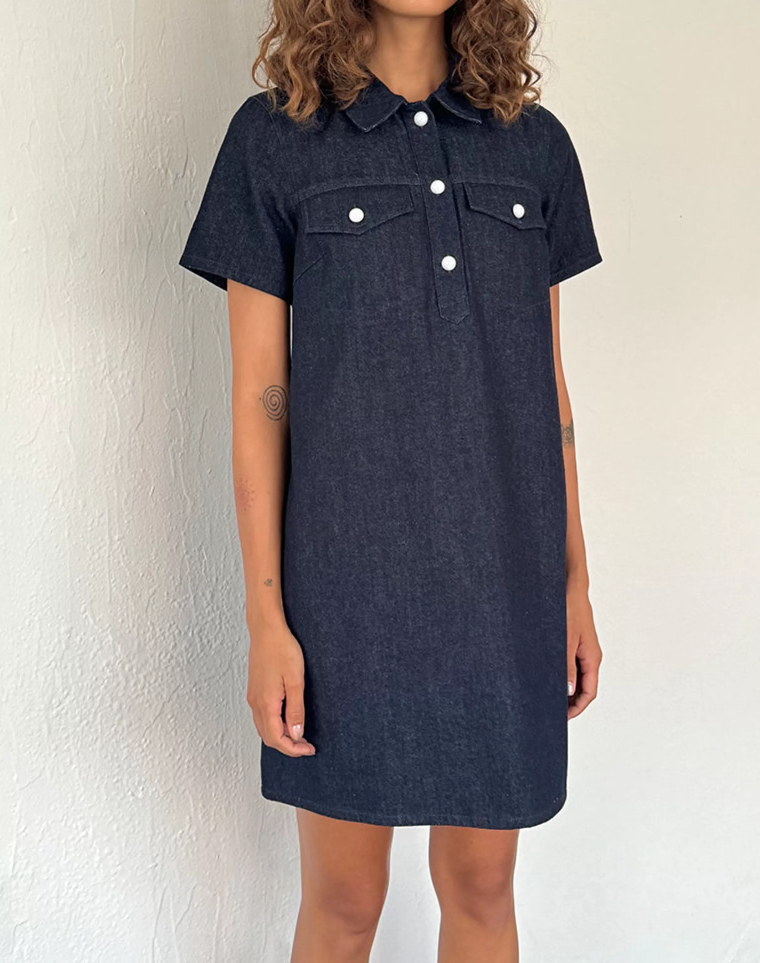 Best Sale Reiga Smock Mini Dress In Denim Indigo STRAWBERRY MILK | SWEET AS PIE