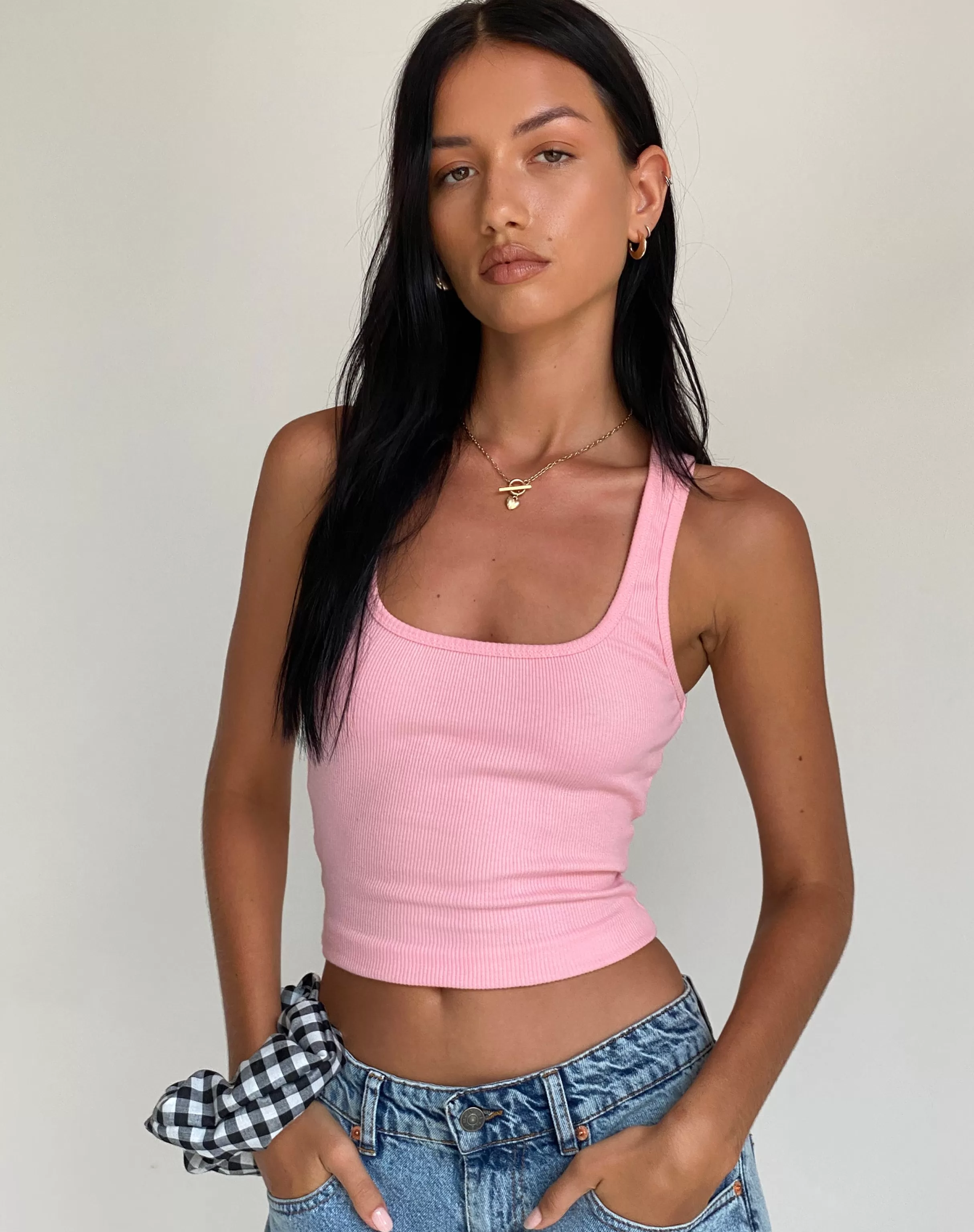 New Roxe Ribbed Vest Top In CROP TOPS