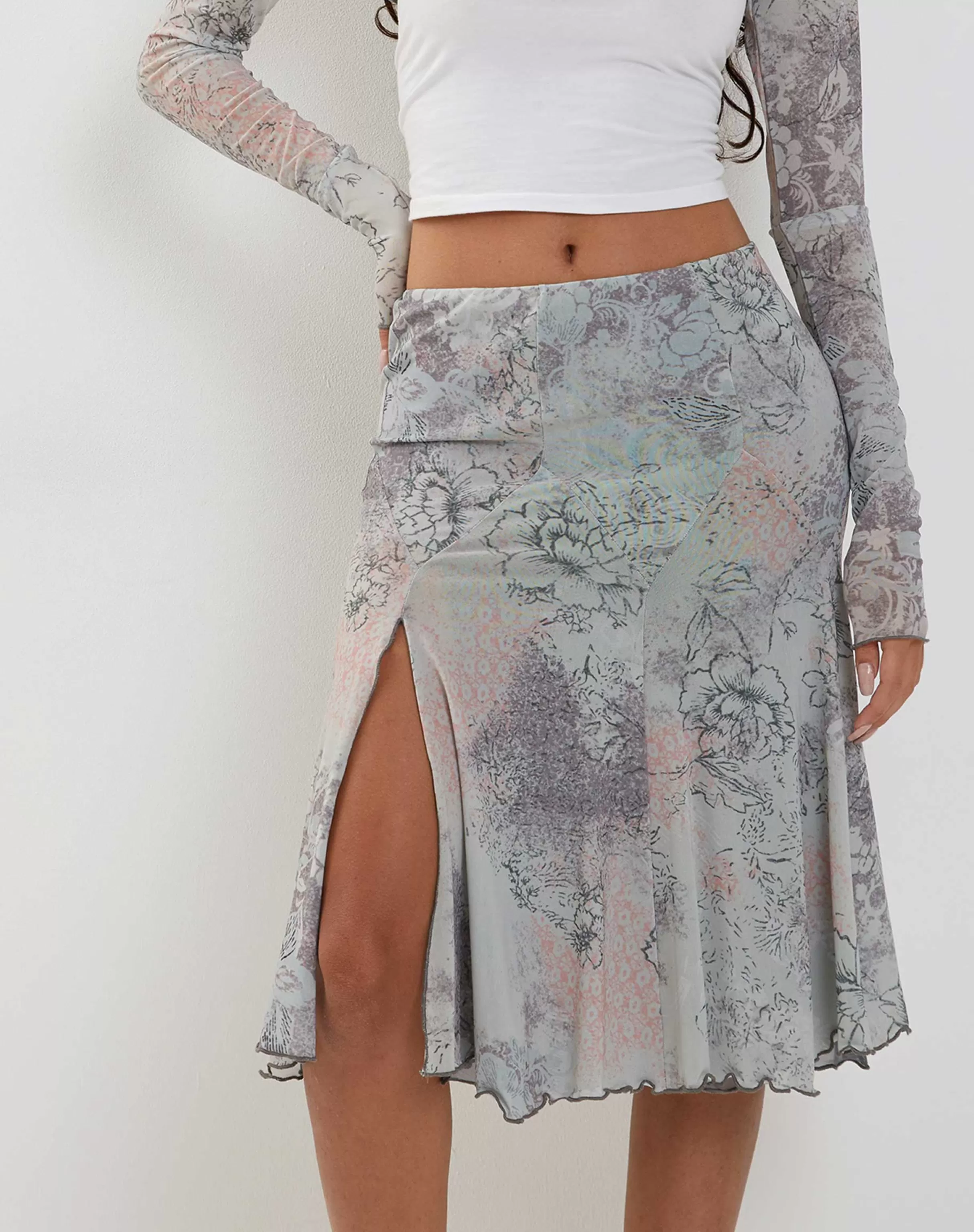 Best Sale Sloane Midi Skirt In Pastel Floral Lace SALE SKIRTS | PRINTED SKIRTS