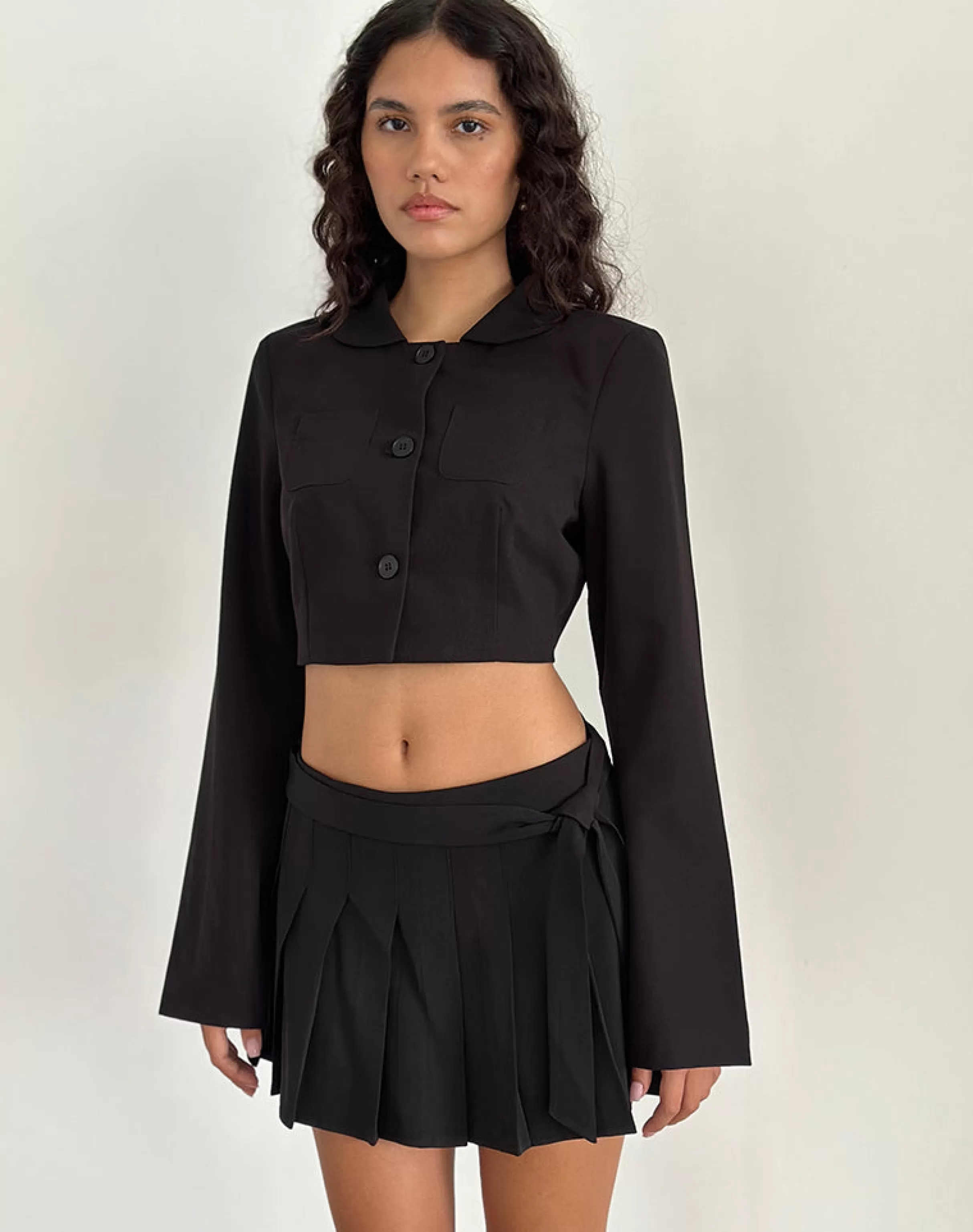 Cheap Zaviya Cropped Jacket In Black STRAWBERRY MILK | TAILORING