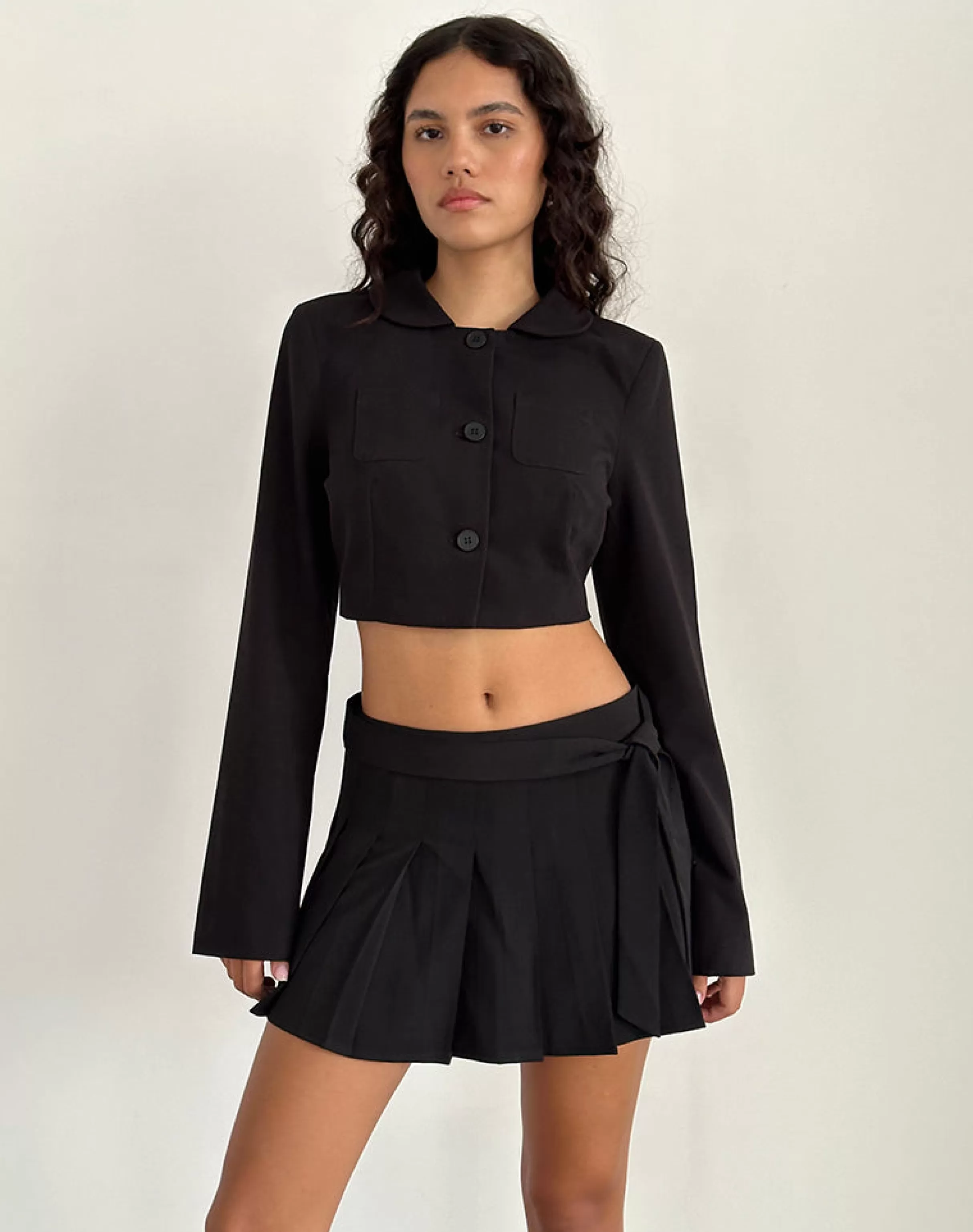 Best Zekira Pleated Mini Skirt In Black STRAWBERRY MILK | TAILORING