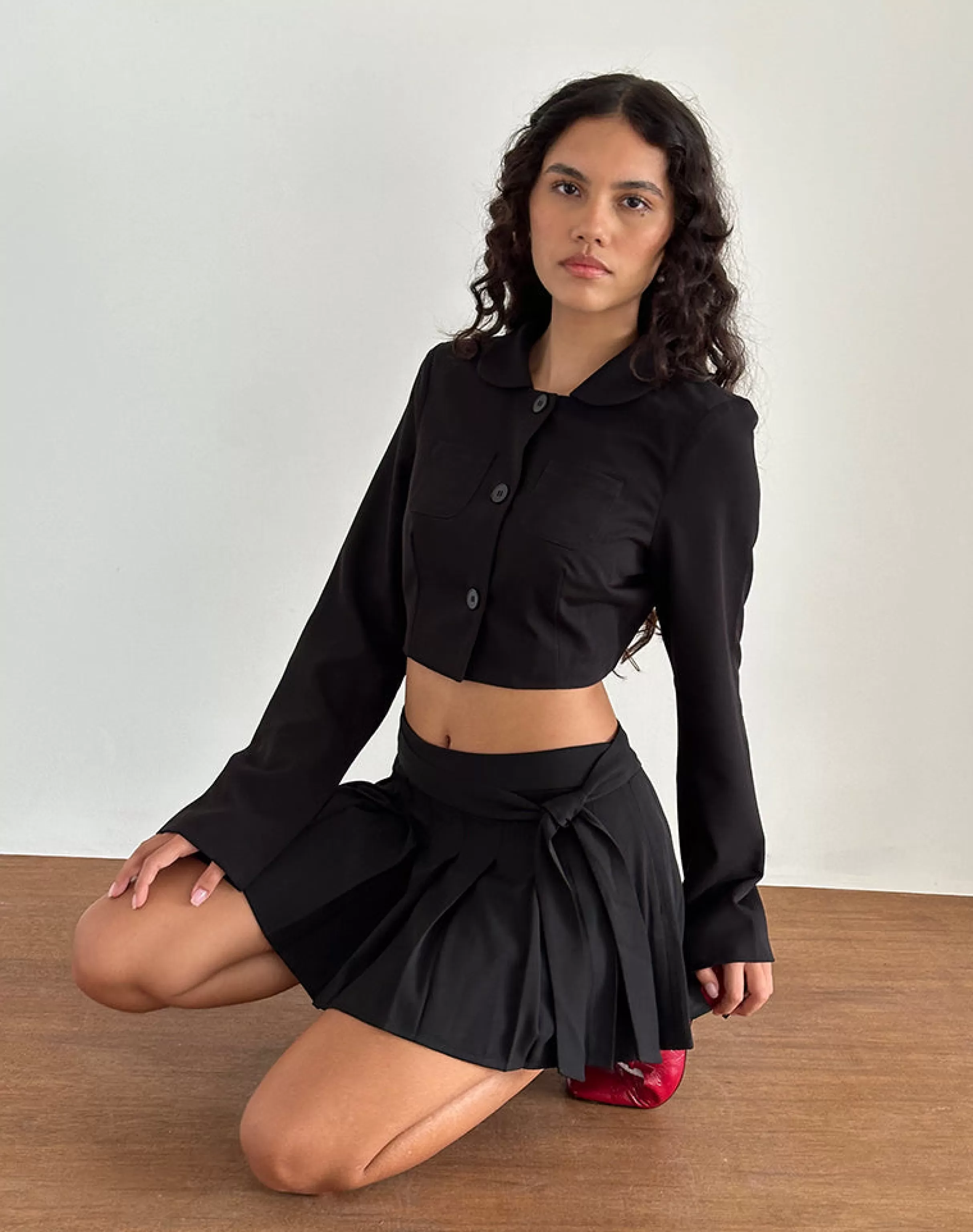 Best Zekira Pleated Mini Skirt In Black STRAWBERRY MILK | TAILORING